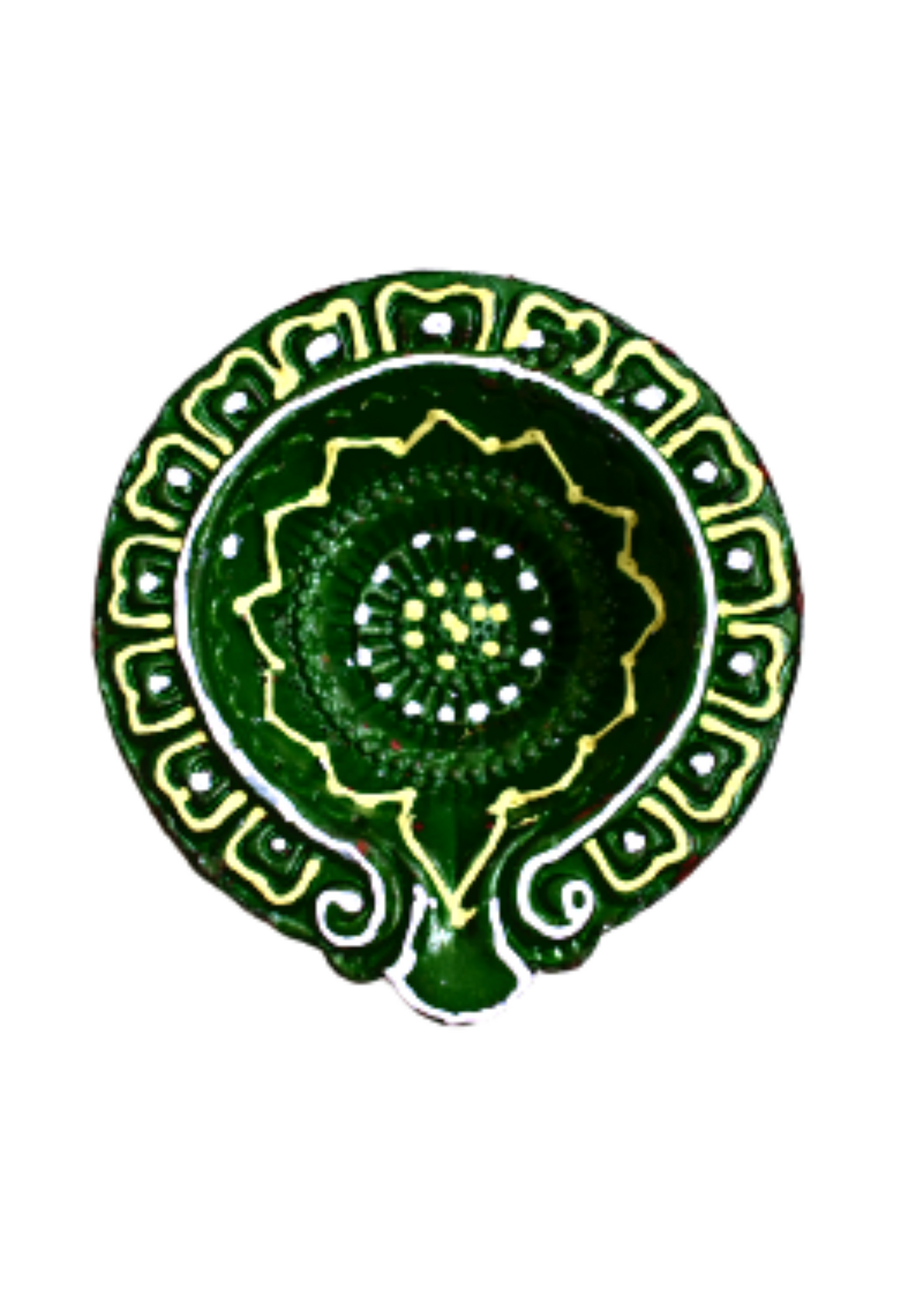 Terracotta Big Sized Green Diya(Set of 5)