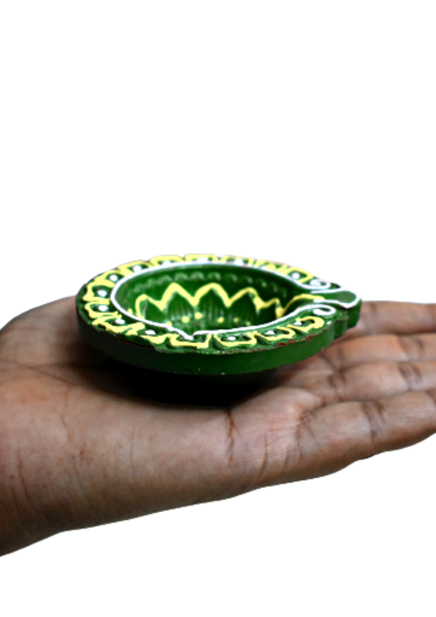 Terracotta Big Sized Green Diya(Set of 5)