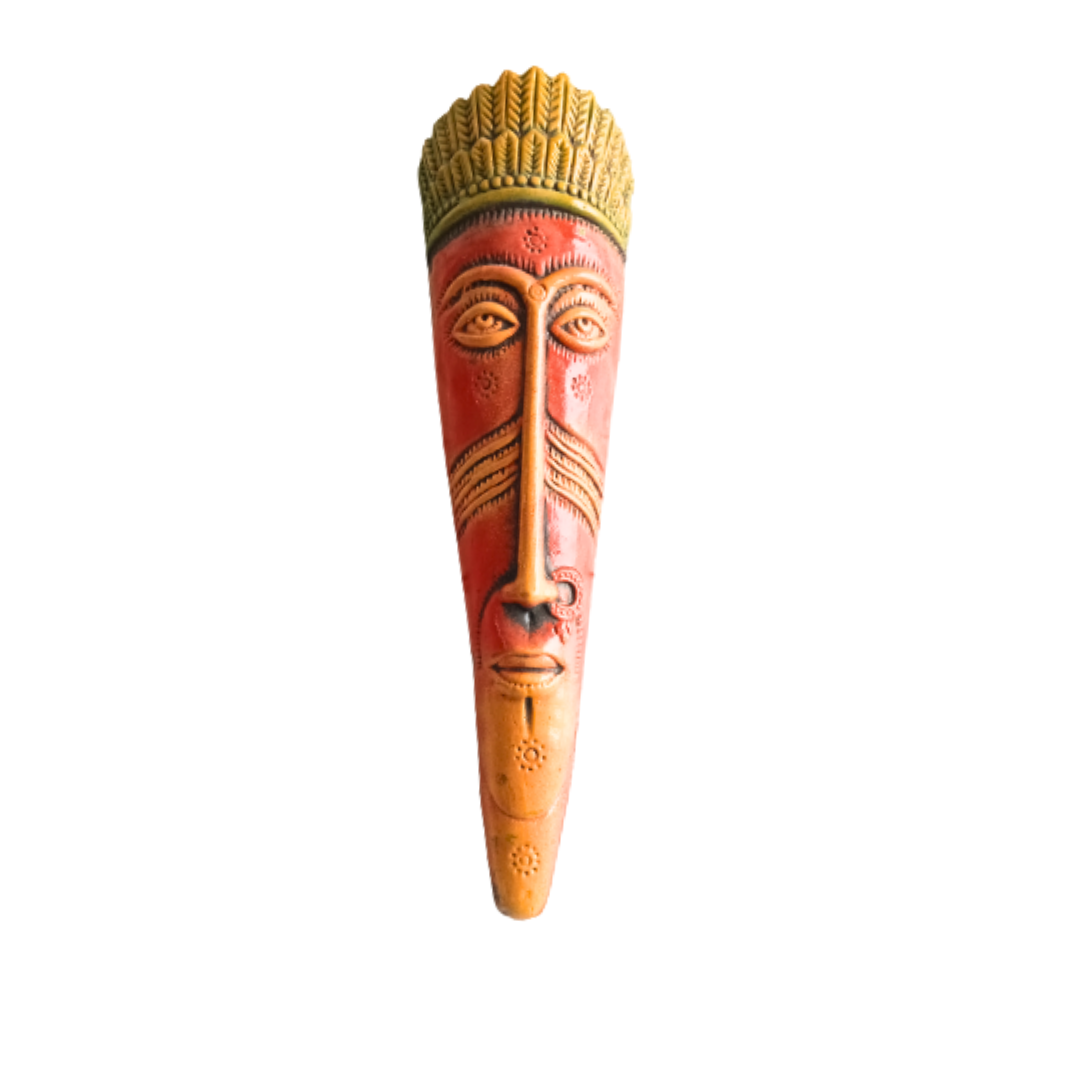 Terracotta Tribal Faces Medium Size (Length : 17 cm Width : 3 cm )