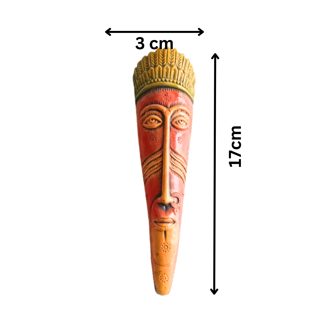 Terracotta Tribal Faces Medium Size (Length : 17 cm Width : 3 cm )