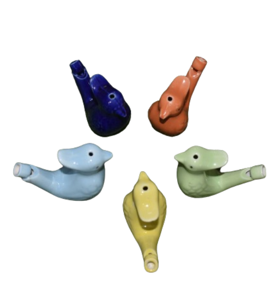 Ceramic assorted color Whistling Birds(Set of 4)