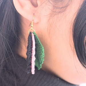 Crochet 3 in 1 Leaf design Earrings