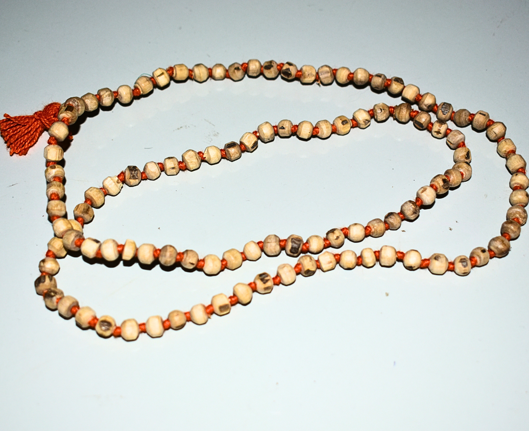 Tulsi Jap Mala  with Bhagwa Thread(108 + 1 Beads)