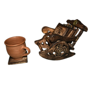 Wooden Chair Shape Coaster Set