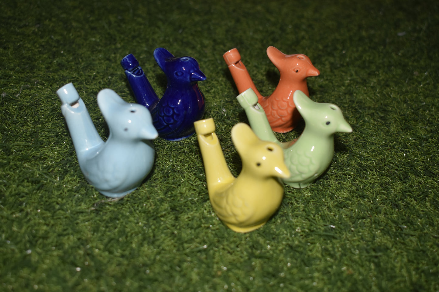 Ceramic assorted color Whistling Birds(Set of 4)