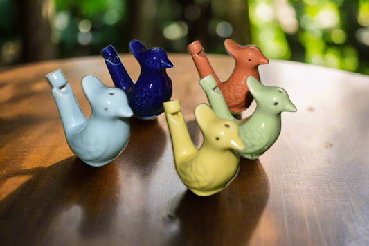 Ceramic assorted color Whistling Birds(Set of 4)