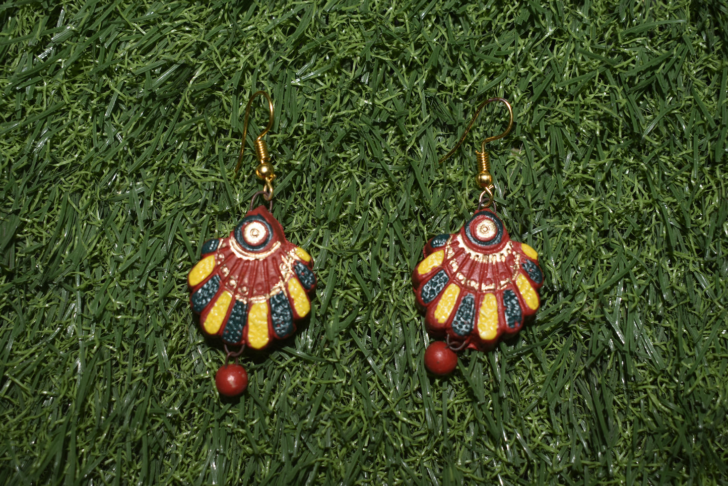 Terracotta Jewellery set(Simi Circle shape, Red Color)