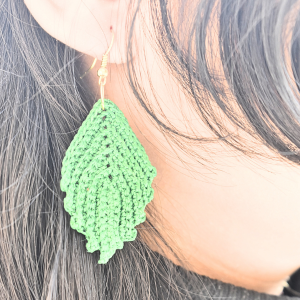 Crochet Leaf Design Earrings