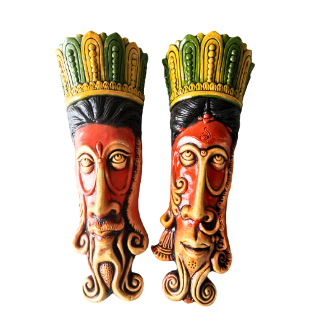 Terracotta Tribal Faces X - Large size(Length - 21cm, Width - 9 cm)