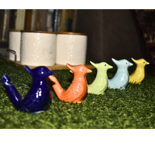 Ceramic assorted color Whistling Birds(Set of 4)