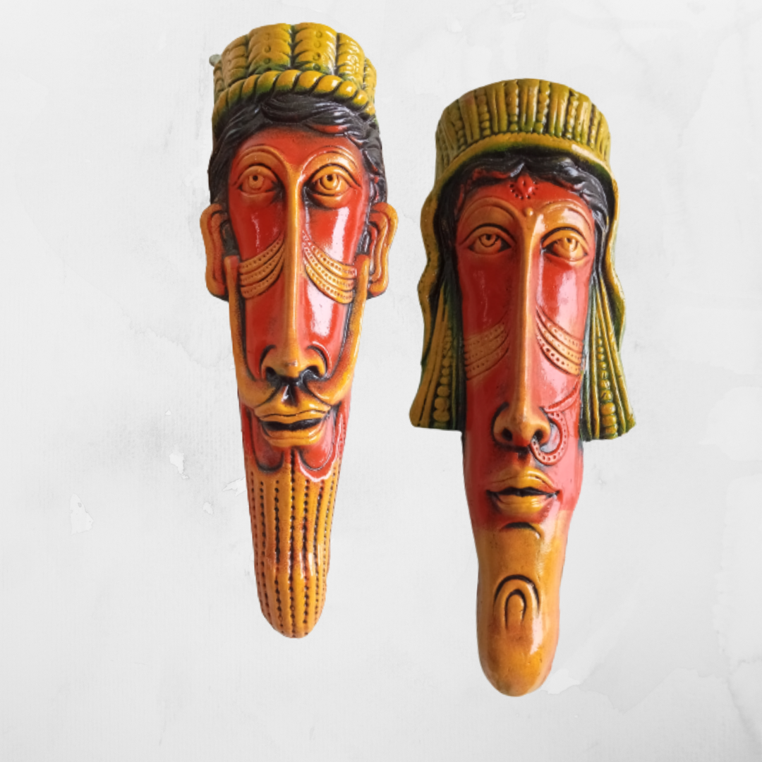 Terracotta Tribal faces Large(Length : 19 cm Width : 6.5 cm)