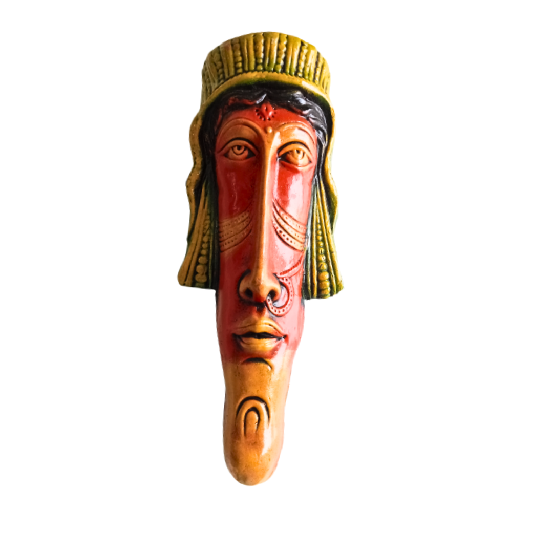 Terracotta Tribal faces Large(Length : 19 cm Width : 6.5 cm)