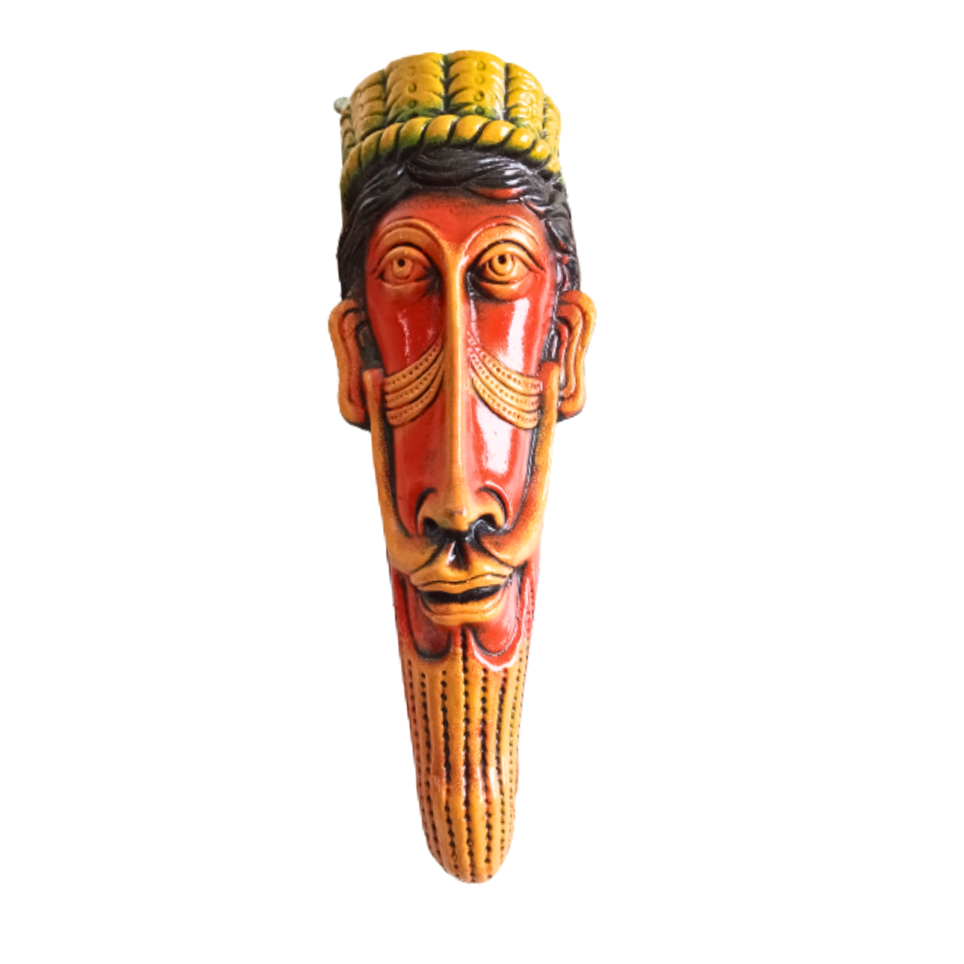 Terracotta Tribal faces Large(Length : 19 cm Width : 6.5 cm)