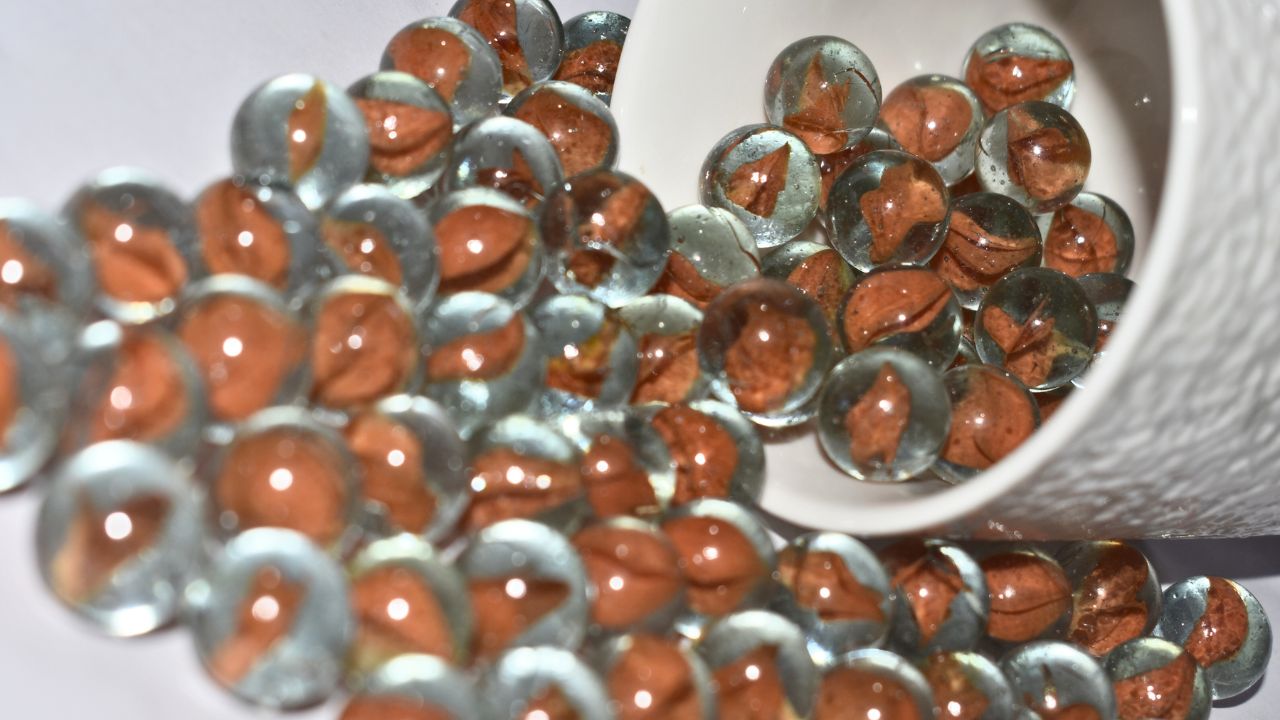 Orange Cat Eye Glass Marbles