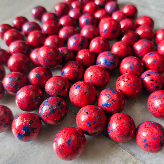 Glass Marbles (Red Droplets)