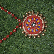 Terracotta Jewellery Set(Red Color, Round Shape)