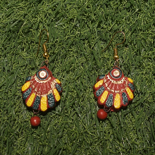 Terracotta Jewellery set(Simi Circle shape, Red Color)