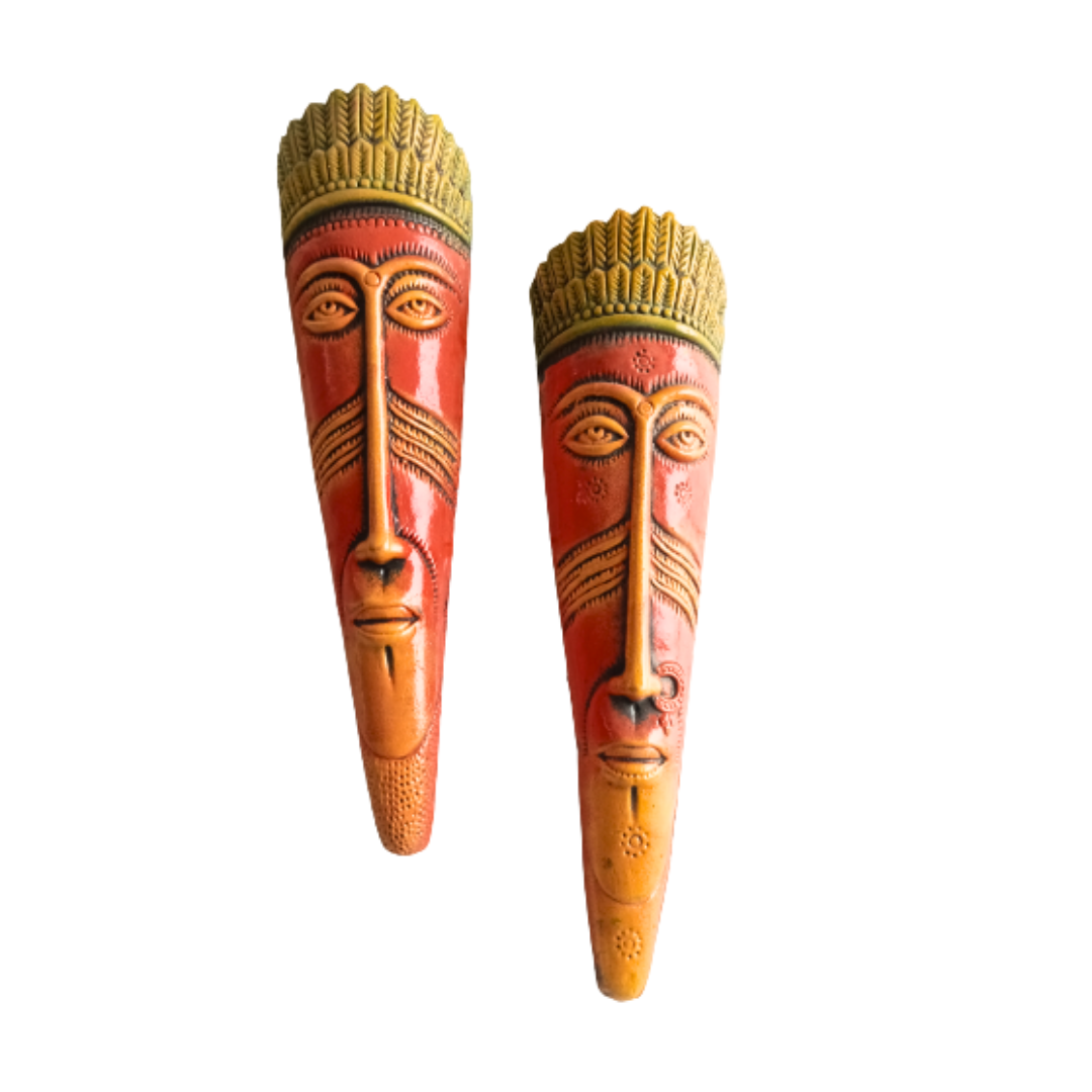 Terracotta Tribal Faces Medium Size (Length : 17 cm  Width : 3 cm )