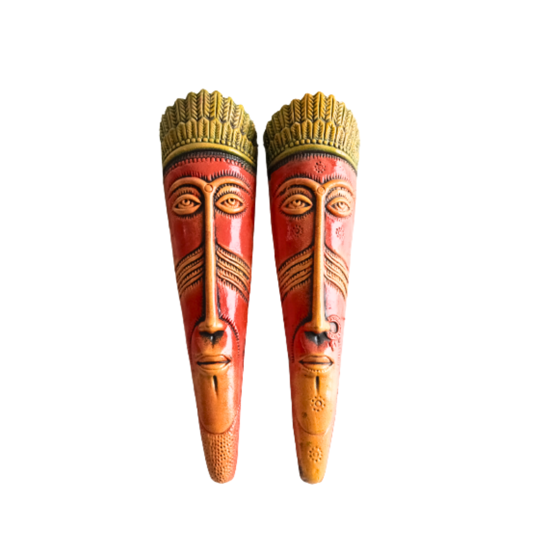 Terracotta Tribal Faces Medium Size (Length : 17 cm  Width : 3 cm )