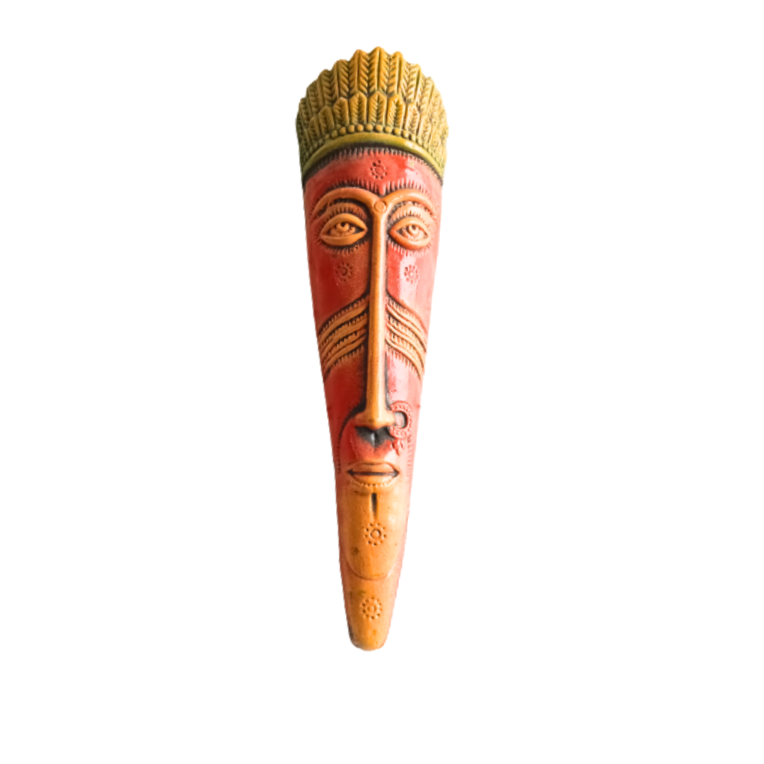 Terracotta Tribal Faces Medium Size (Length : 17 cm  Width : 3 cm )