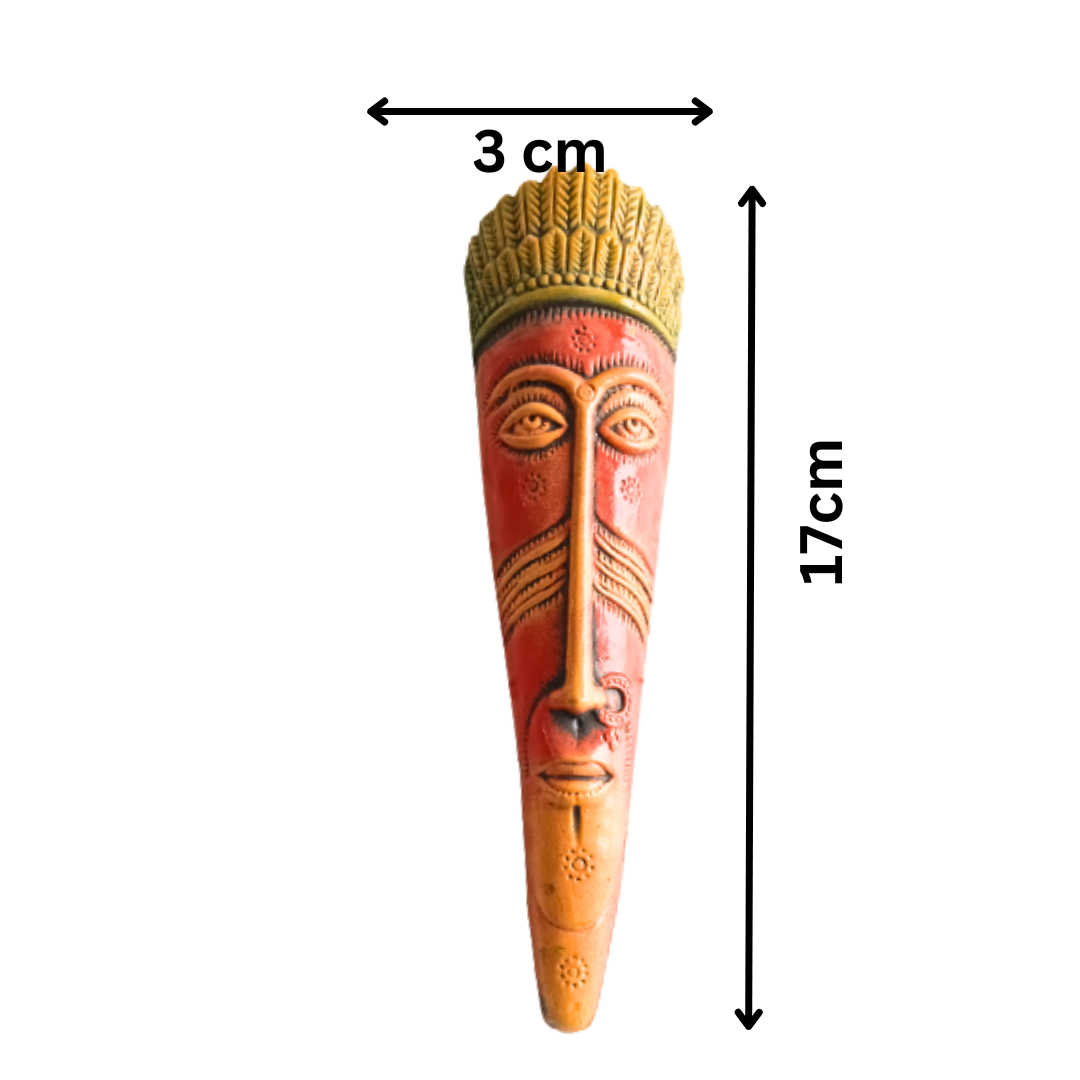 Terracotta Tribal Faces Medium Size (Length : 17 cm  Width : 3 cm )