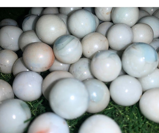 White Marmoreal Glass Marbles