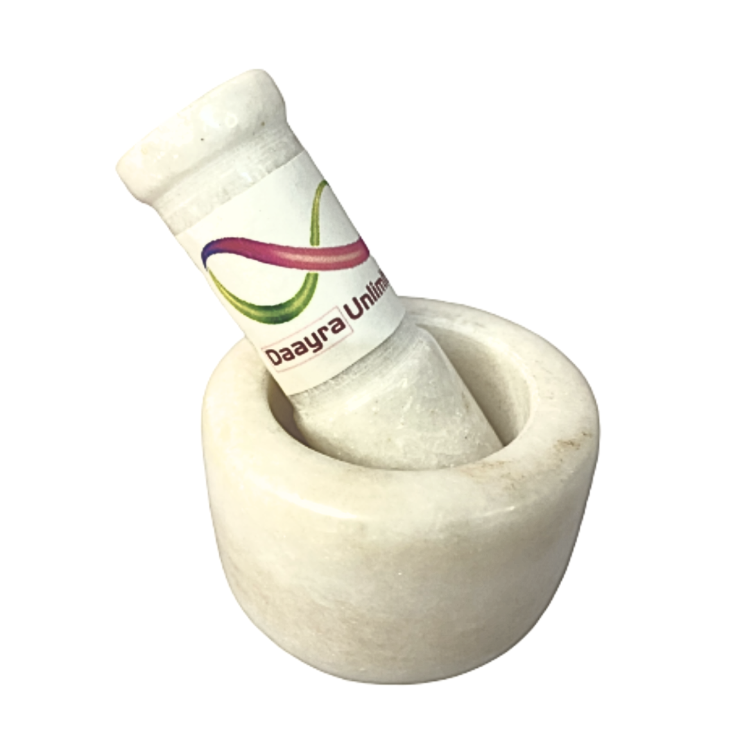 white stone mortal and pestle(Round)