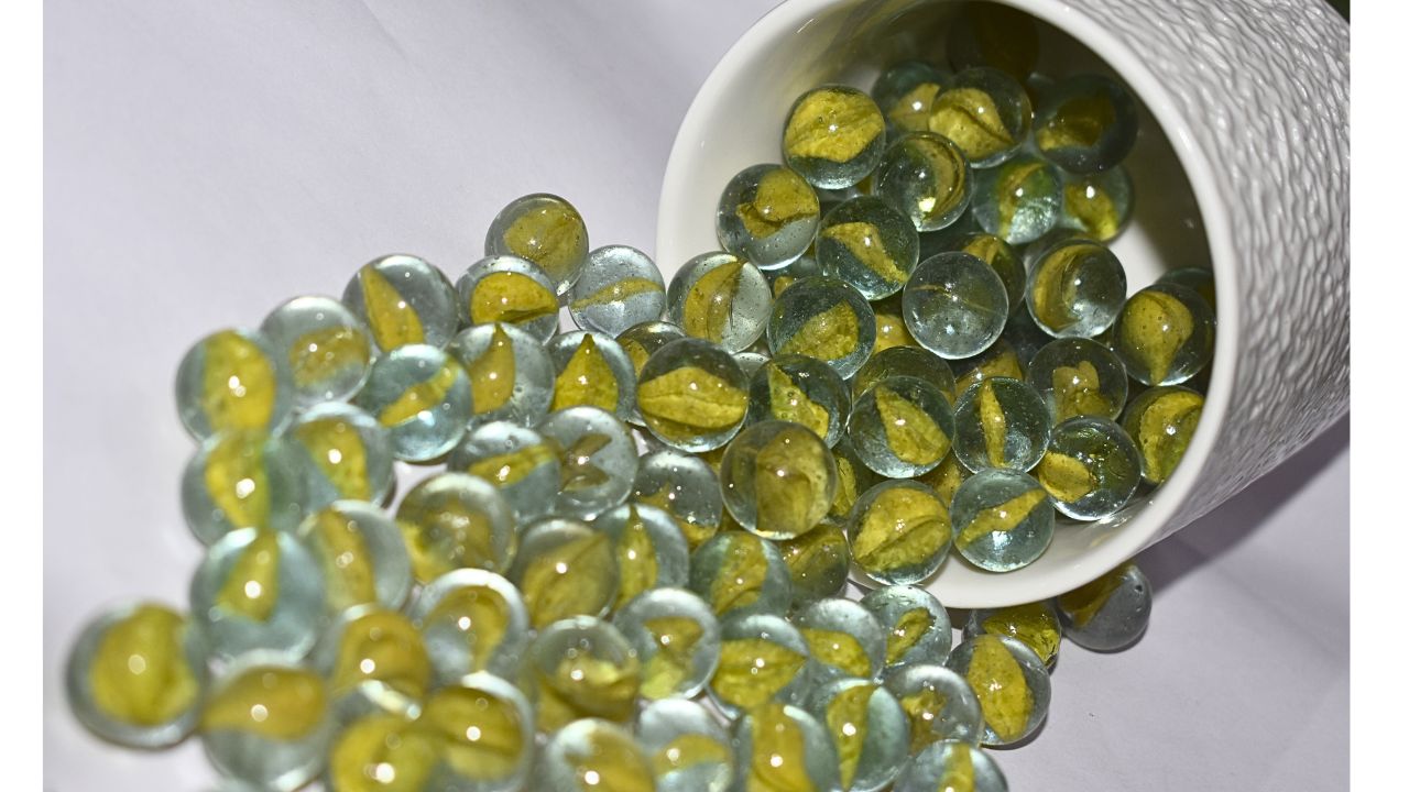 Yellow Cat Eye Glass Marbles