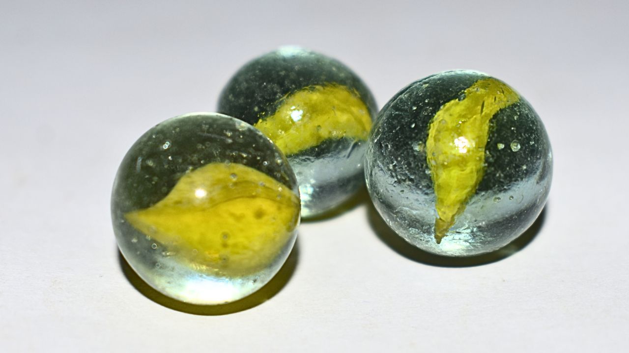 Yellow Cat Eye Glass Marbles