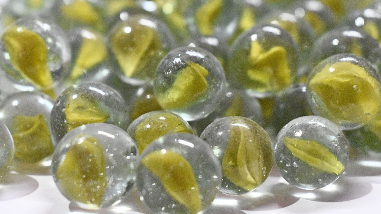 Yellow Cat Eye Glass Marbles