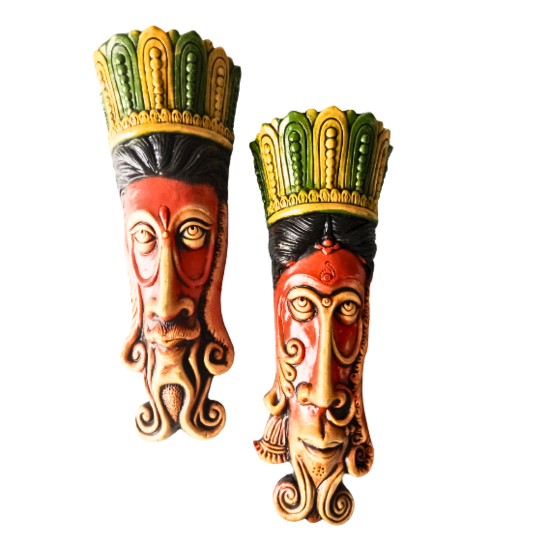 Terracotta Tribal Faces X - Large size(Length - 21cm, Width - 9 cm)