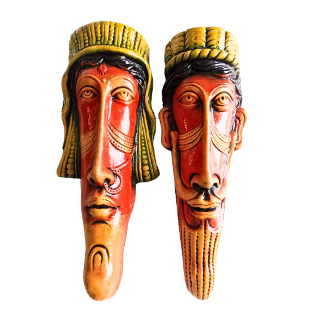 Terracotta Tribal faces Large(Length : 19 cm Width : 6.5 cm)